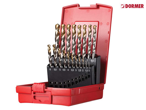 Dormer - A095 Set 201 A002 HSS TiN Coated Jobber Drill Set of 19 1.0-10.0 x 0.5mm