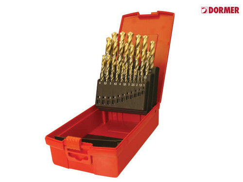 Dormer - A095 Set 204 HSS TiN Coated Jobber Drill Set of 25 1.0-13.0 x 0.5mm
