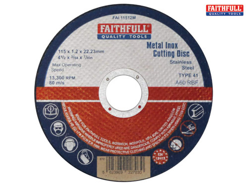 Faithfull - Metal Cut Off Disc 115 x 1.2 x 22mm