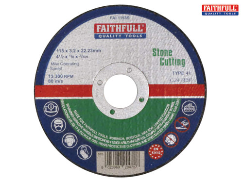 Faithfull - Stone Cut Off Disc 115 x 3.2 x 22mm
