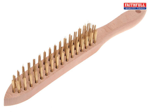 Faithfull - 680/B3 Brass Wire Scratch Brush - 3 Row