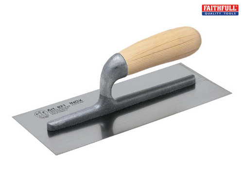 Faithfull - 820 Plasterer's Finishing Trowel Stainless Steel Wooden Handle 11 x 4.3/4in