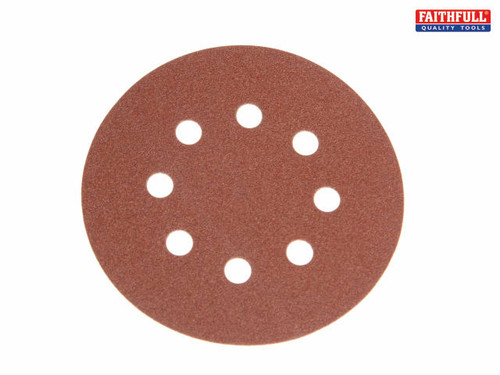 Faithfull - Hook & Loop Sanding Disc DID3 Holed 125mm x 240g (Pack of 25)