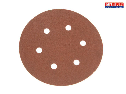 Faithfull - Hook & Loop Sanding Disc DID2 Holed 150mm x 40g (Pack of 25)