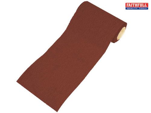 Faithfull - Aluminium Oxide Sanding Paper Roll Red Heavy-Duty 115mm x 50m 120g