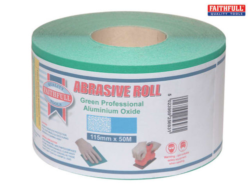 Faithfull - Aluminium Oxide Sanding Paper Roll Green 115mm x 50m 40g