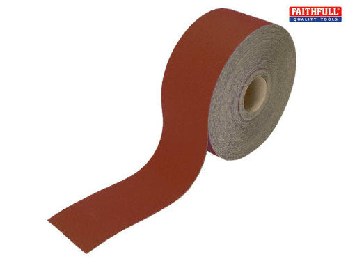 Faithfull - Aluminium Oxide Sanding Paper Roll Red Heavy-Duty 115mm x 50m 40g