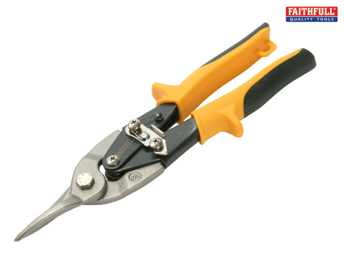 Faithfull - Yellow Compound Aviation Snips Straight Cut 250mm (10in)