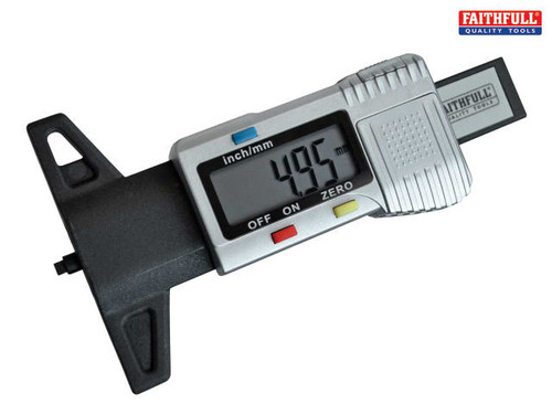 Faithfull - Tyre Depth Gauge Digital Readout 0-25mm