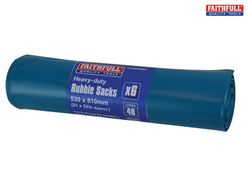 Faithfull - Blue Heavy-Duty Rubble Sacks (6)