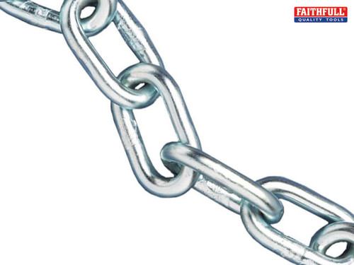 Faithfull - Zinc Plated Chain 8mm x 10m Reel - Max Load 450kg