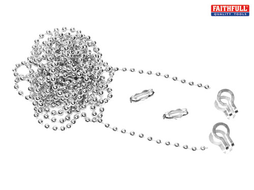 Faithfull - Brass Ball Chain Kit 1m Nickel Plated