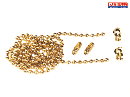 Faithfull - Brass Ball Chain Kit 1m Polished Brass