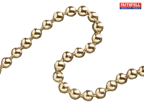 Faithfull - Ball Chain Polished Brass 3.2mm x 10m