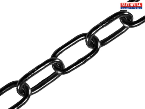 Faithfull - Black Japanned Chain 2.5mm x 2.5m - Max Load 50kg