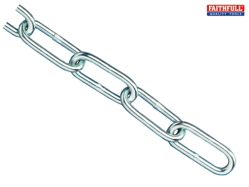 Faithfull - Zinc Plated Chain 2.5mm x 2.5m - Max Load 50kg