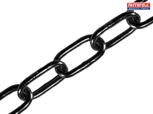 Faithfull - Black Japanned Chain 3.0mm x 2.5m - Max Load 80kg