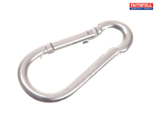 Faithfull - Fire Brigade Snap Hook 8mm Zinc Plated (Pack of 2)