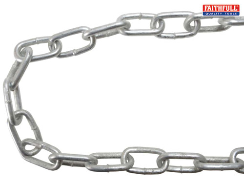 Faithfull - Galvanised Chain Link 5 x 25m Reel - Max Load 160kg