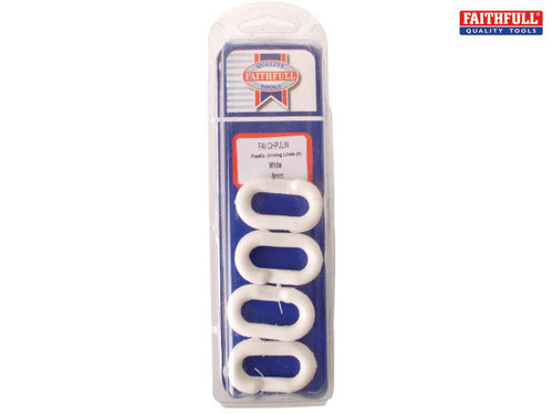 Faithfull - Plastic Joining Links 8mm White (Pack of 4)