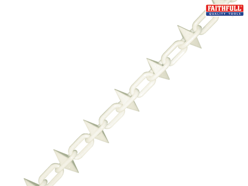 Faithfull - Plastic Chain 6mm x 12.5m White Spiked