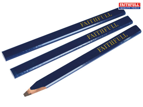 Faithfull - Carpenter's Pencils - Blue / Soft (Pack of 3)