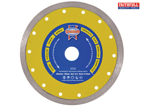 Faithfull - Diamond Tile Blade Continuous Rim 115 x 22.2mm