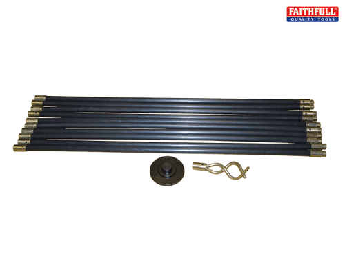 Faithfull - Universal Drain Clean Set (10 x Rods Plunger & Worm)