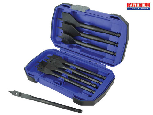 Faithfull - Flat Bit Set 8 Piece 10-38mm