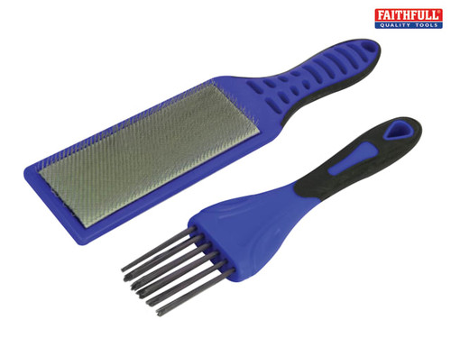 Faithfull - 2 Piece File Card Brush Kit