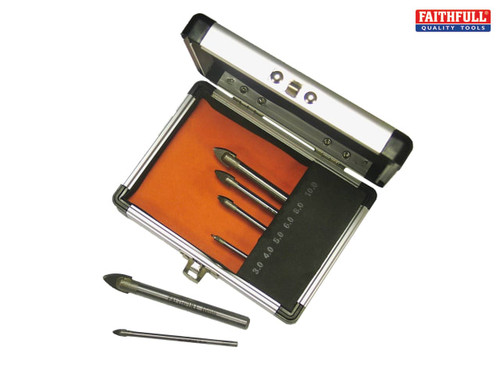 Faithfull - Tile & Glass Drill Bit Set 6 Piece 3-10mm