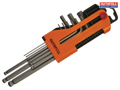 Faithfull - Long Arm Ball End Hex Key Set of 9 Metric