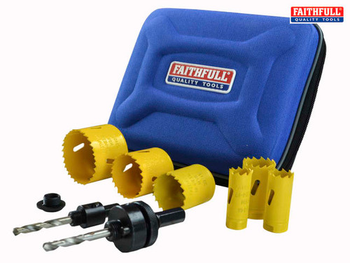 Faithfull - Universal Varipitch Holesaw Plumber's Kit 9 Piece 19-57mm
