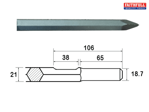 Faithfull - Kango Shank Point 380mm (914112)