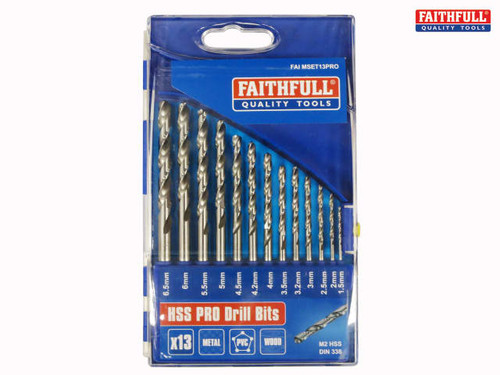 Faithfull - HSS Drill Bit Set of 13 M2 1.5-6.5mm
