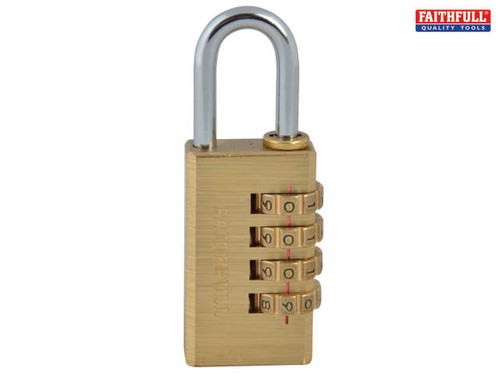 Faithfull - Brass Combination Padlock 28mm