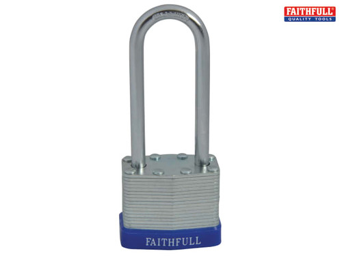 Faithfull - Laminated Steel Padlock 40mm Long Shackle 3 Keys