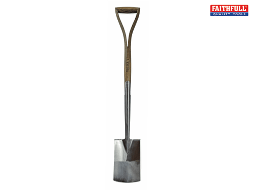 Faithfull - Prestige Stainless Steel Border Spade Ash Handle