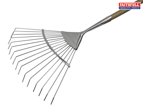 Faithfull - Prestige Stainless Steel Lawn Rake Ash Handle