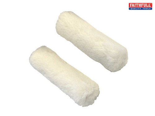 Faithfull - Medium Pile Mini Roller Refills 100mm (4in) Pack of 2