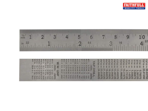 Faithfull - Steel Rule 1m / 39in x 30mm