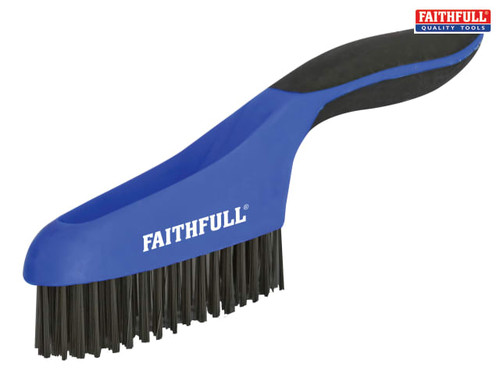 Faithfull - Scratch Brush Soft Grip 4 x 16 Row Steel