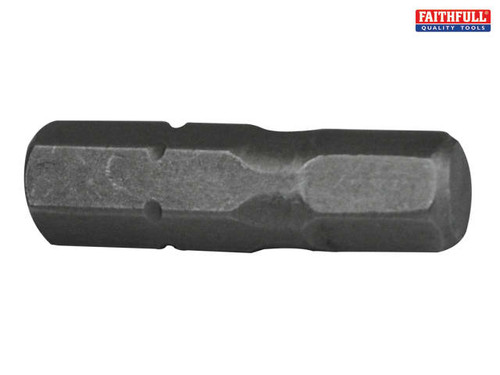 Faithfull - Hex 3 S2 Grade Steel Screwdriver Bits x 25mm Pack of 3