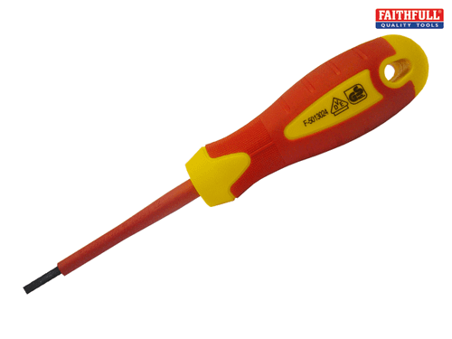 Faithfull - VDE Soft Grip Screwdriver Parallel Slotted Tip 5.5 x 125mm
