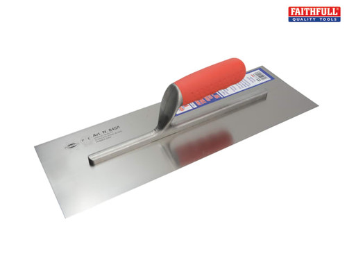 Faithfull - Pre-Worn Plasterer's Finishing Trowel Soft Grip Handle 16 x 5in