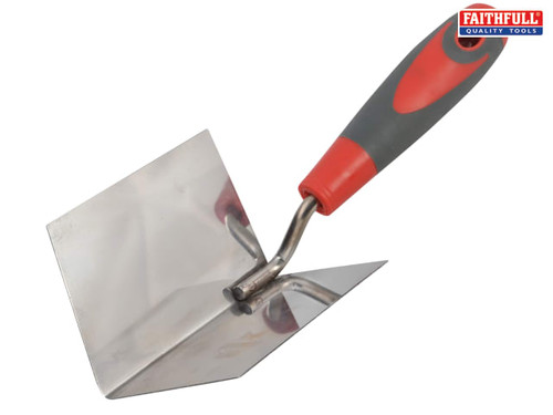 Faithfull - Internal Corner Trowel Stainless Steel Soft Grip Handle