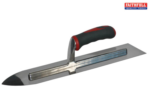 Faithfull - Flooring Trowel Stainless Steel Soft Grip Handle 16 x 4in
