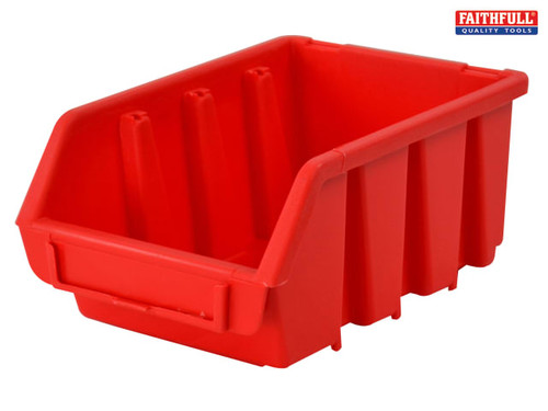 Faithfull - Interlocking Storage Bin Size 2 Red 116 x 161 x 75mm