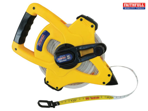 Faithfull - Geared Fibreglass Tape 50m/165ft (Width 15mm)
