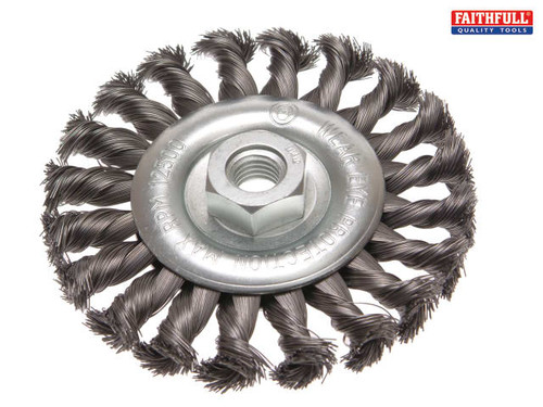 Faithfull - Circular Wire Brush 115 x 12mm M14 Bore 2 0.35mm Wire